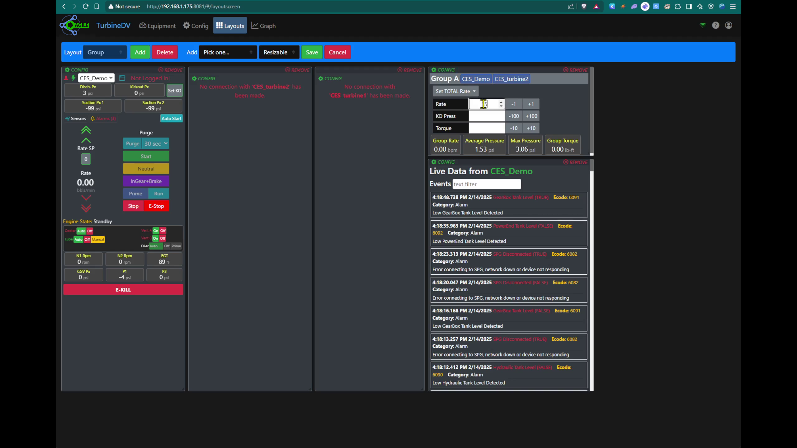 Equipment Control Panel